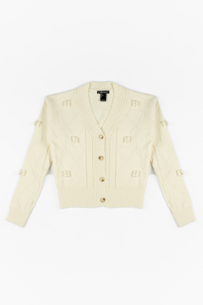 Bow Applique Cropped Cardigan Sweater | Forever 21 Womens