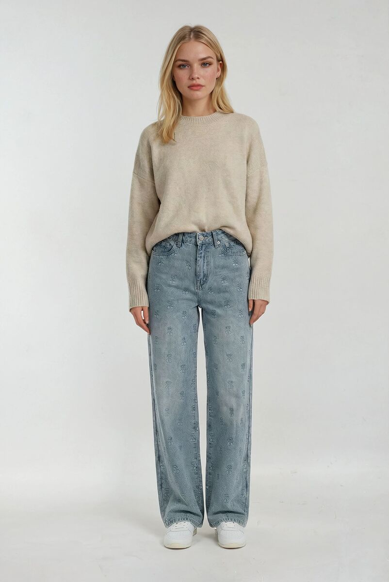 Cherry Embroidered Wide-Leg Jeans | Forever 21 Womens