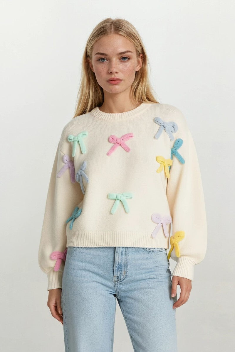 Bow Appliqué Knit Sweater | Forever 21 Womens
