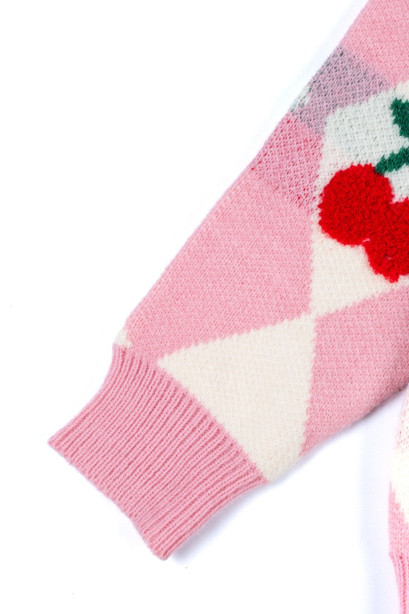 Argyle Cherry Knit Sweater | Forever 21 Womens