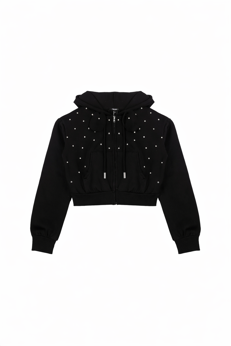 Cropped Embellished Hoodie | Forever 21 Womens