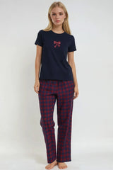 Bow Tee & Plaid Pants Pajama Set | Forever 21 Womens
