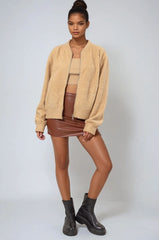 Boucle Zip-Front Bomber Jacket | Forever 21 Womens