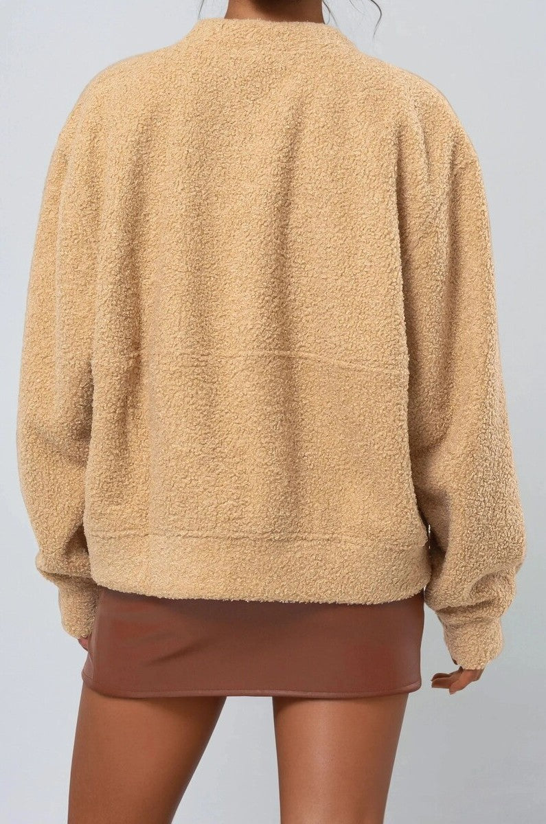 Boucle Zip-Front Bomber Jacket | Forever 21 Womens