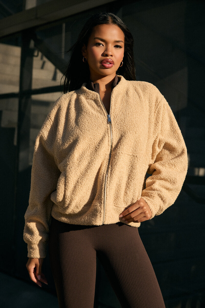 Boucle Zip-Front Bomber Jacket | Forever 21 Womens