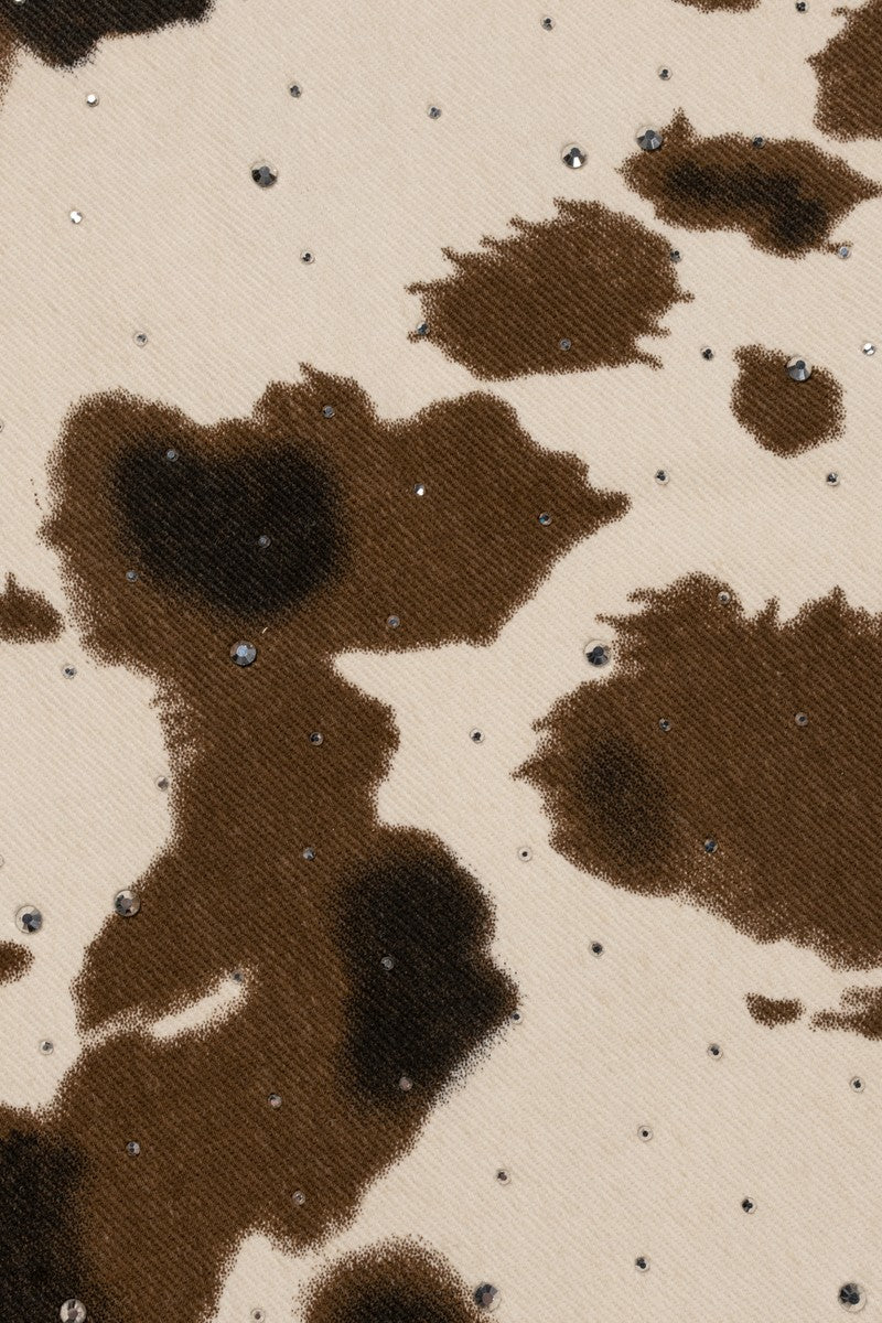 Cow Print Rhinestone Wide-Leg Jeans | Forever 21 Womens