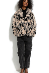 Abstract Print Longline Faux Fur Jacket | Forever 21 Womens