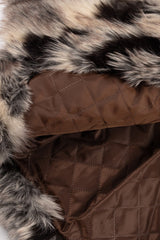 Abstract Print Longline Faux Fur Jacket | Forever 21 Womens