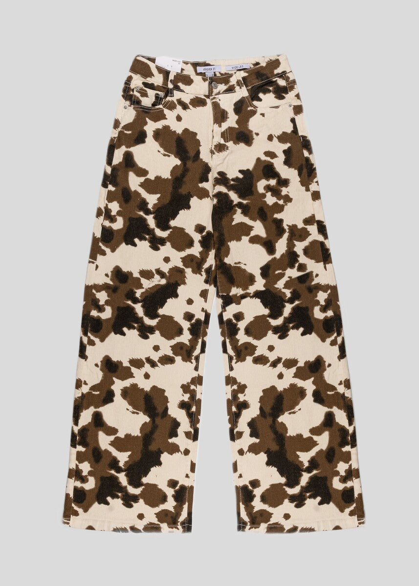 Cow Print Wide-Leg Jeans | Forever 21 Womens