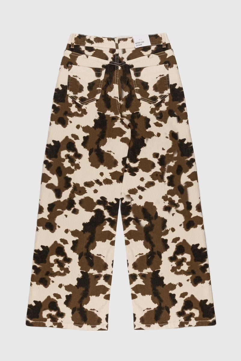 Cow Print Wide-Leg Jeans | Forever 21 Womens