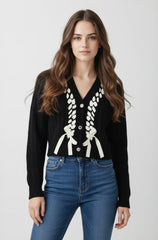 Braided Ribbon Cropped Cardigan Sweater | Forever 21 Womens
