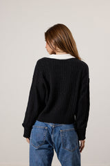 Contrast Henley Cable Knit Sweater | Forever 21 Womens