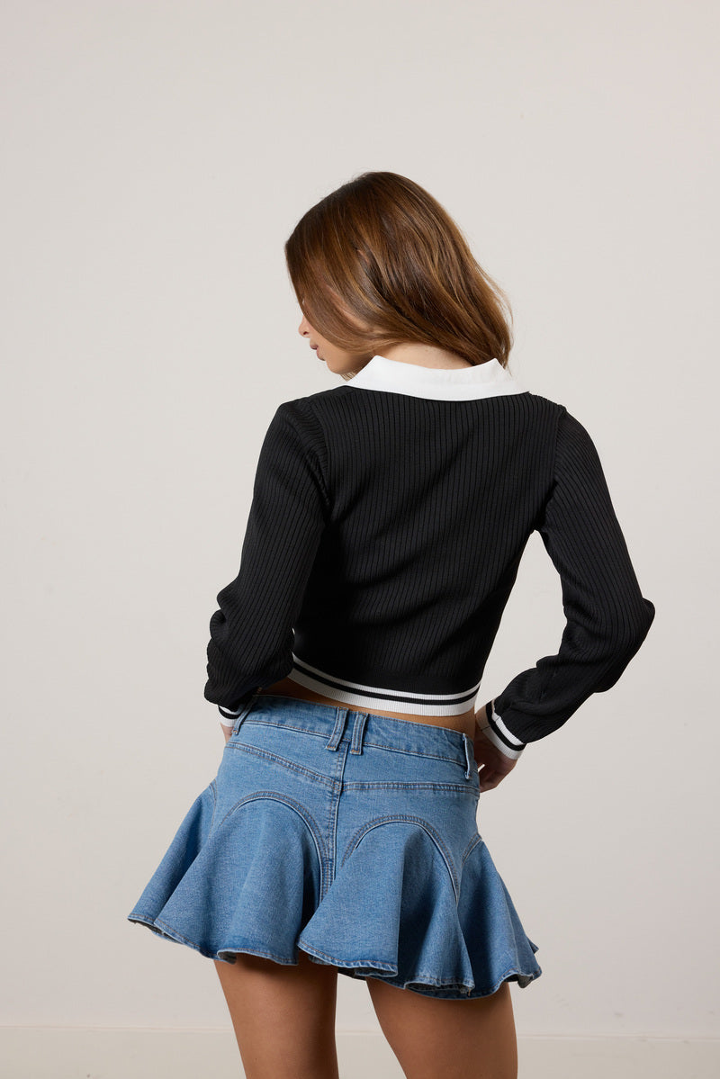 Collared Cropped Graphic Bow Sweater | Forever 21 Womens