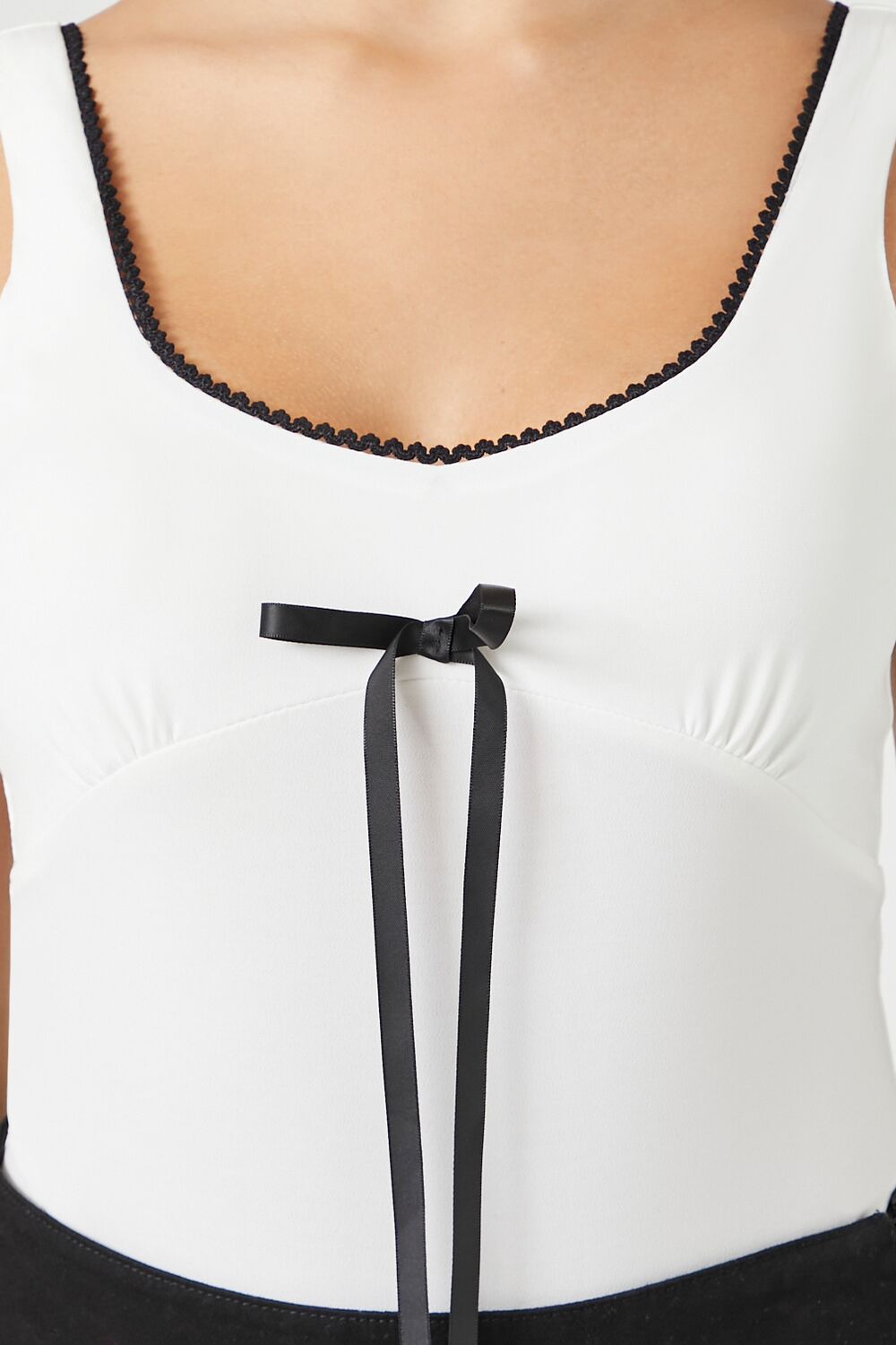 Bow Ricrac-Trim Bodysuit | Forever 21 Womens