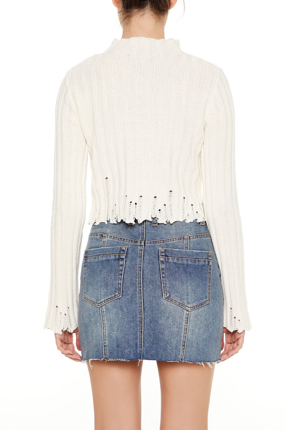 Distressed Mock Neck Sweater | Forever 21 Womens