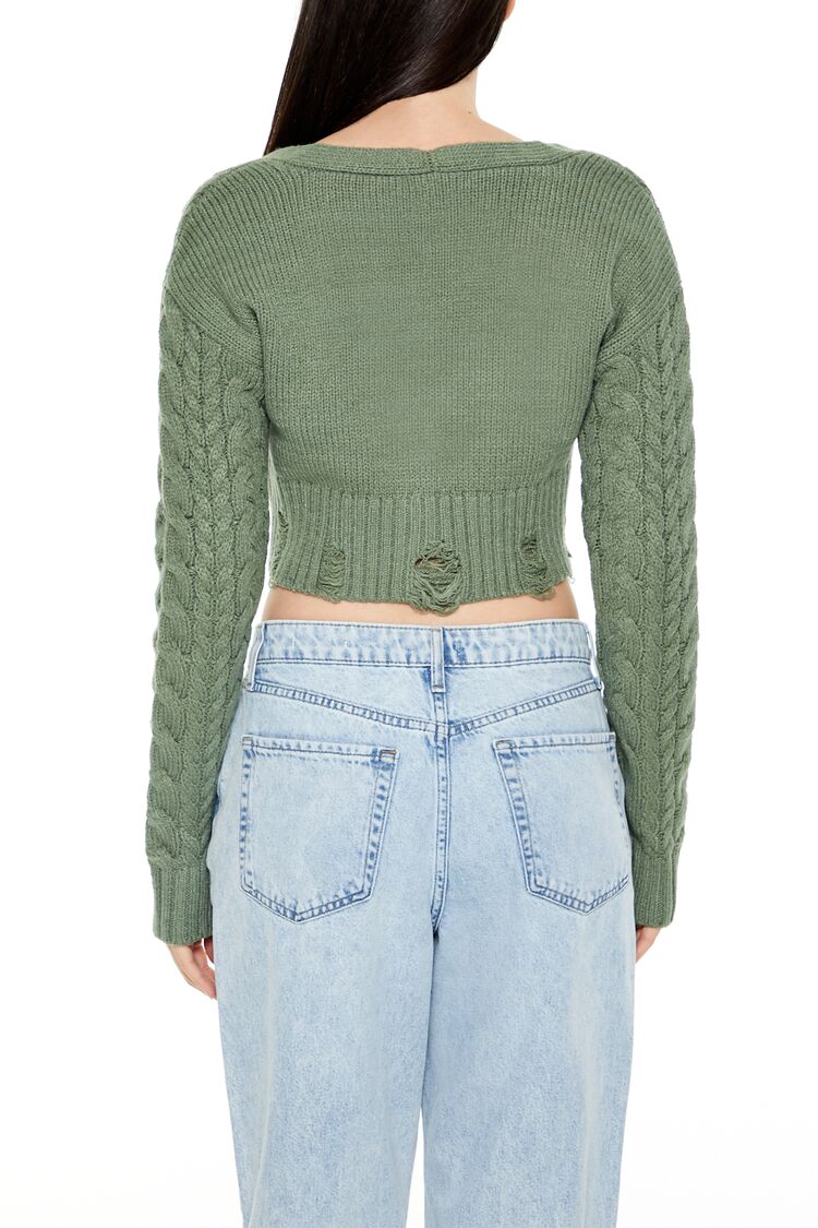 Cable Knit Cropped Cardigan Sweater | Forever 21 Womens