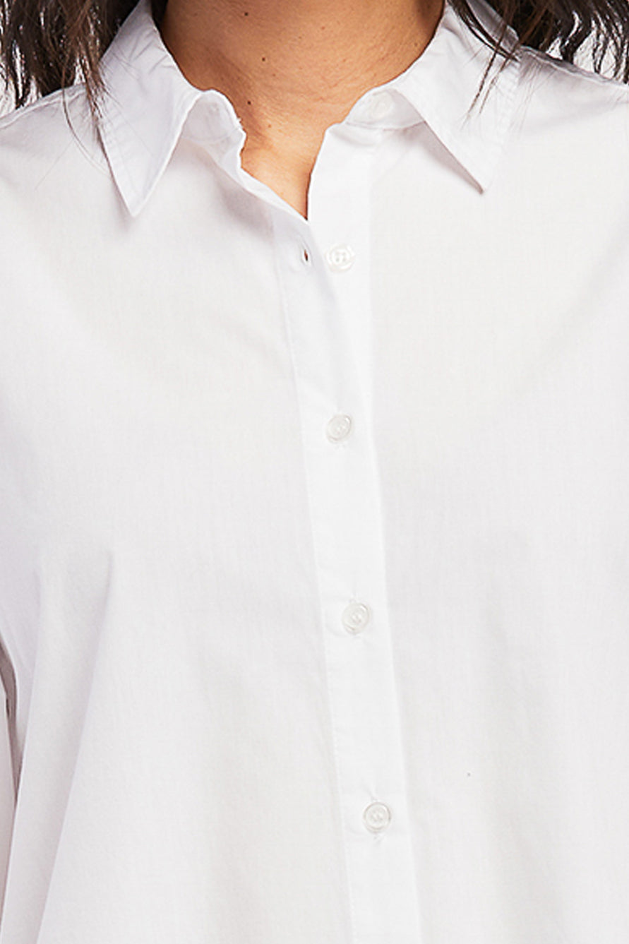 Allora Long Puff Sleeve Button Down Shirt Rounded Hem | Forever 21 Womens
