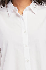 Allora Long Puff Sleeve Button Down Shirt Rounded Hem | Forever 21 Womens