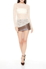 Asymmetrical Sheer Lace Top | Forever 21 Womens