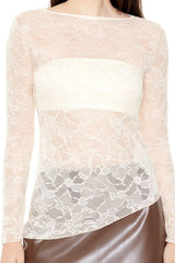 Asymmetrical Sheer Lace Top | Forever 21 Womens