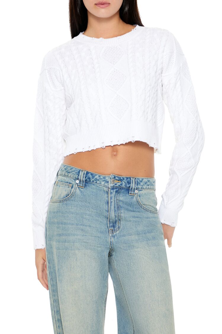 Cropped Cable Knit Sweater | Forever 21 Womens