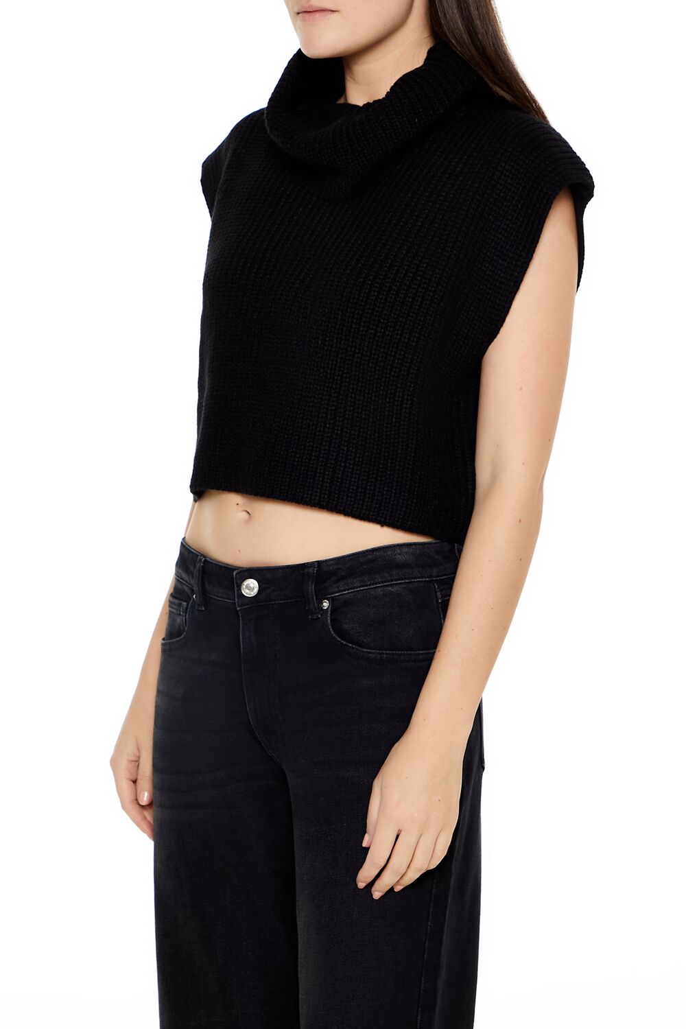 Cropped Sleeveless Turtleneck Sweater | Forever 21 Womens