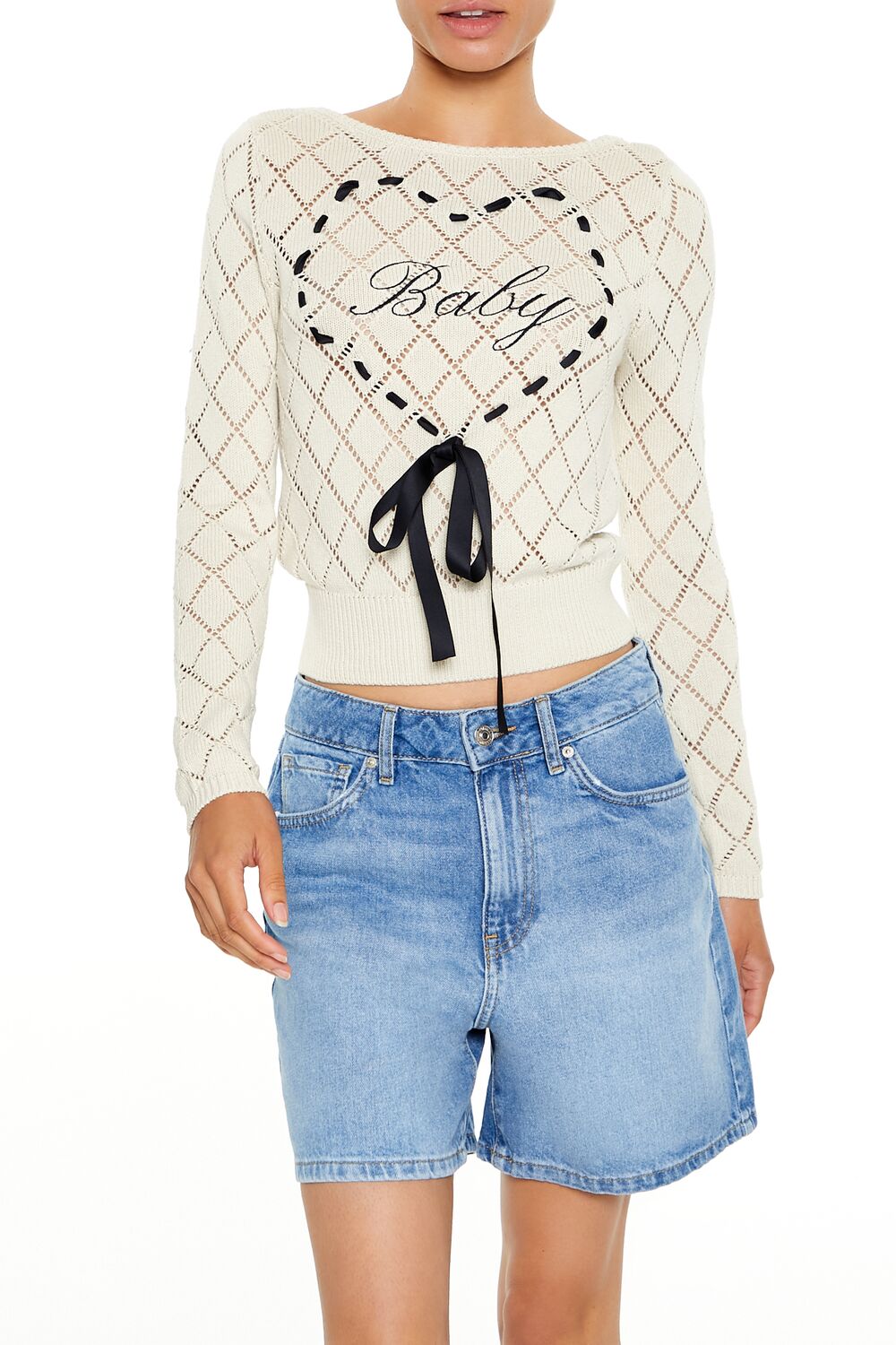 Baby Heart Bow Sweater | Forever 21 Womens