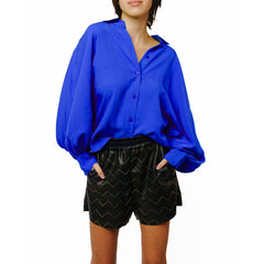 Amira Oversized Button Down Satin Top | Forever 21 Womens