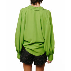 Amira Oversized Button Down Satin Top | Forever 21 Womens
