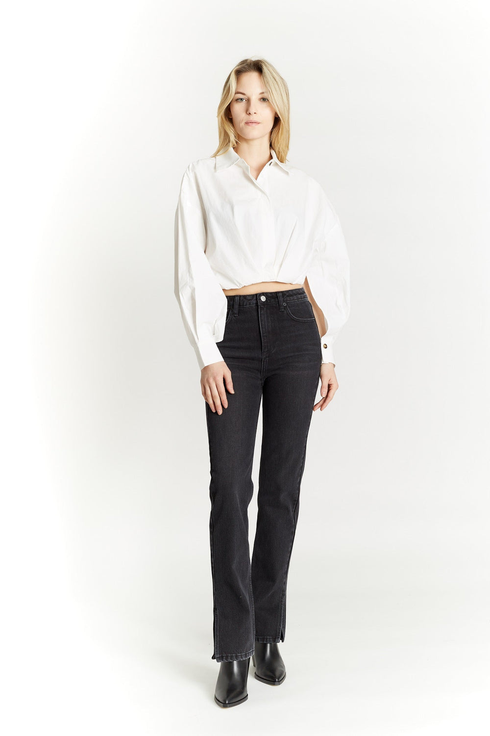 Cropped Blouse with Button Cuffs | Forever 21 Womens