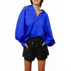 Amira Oversized Button Down Satin Top | Forever 21 Womens