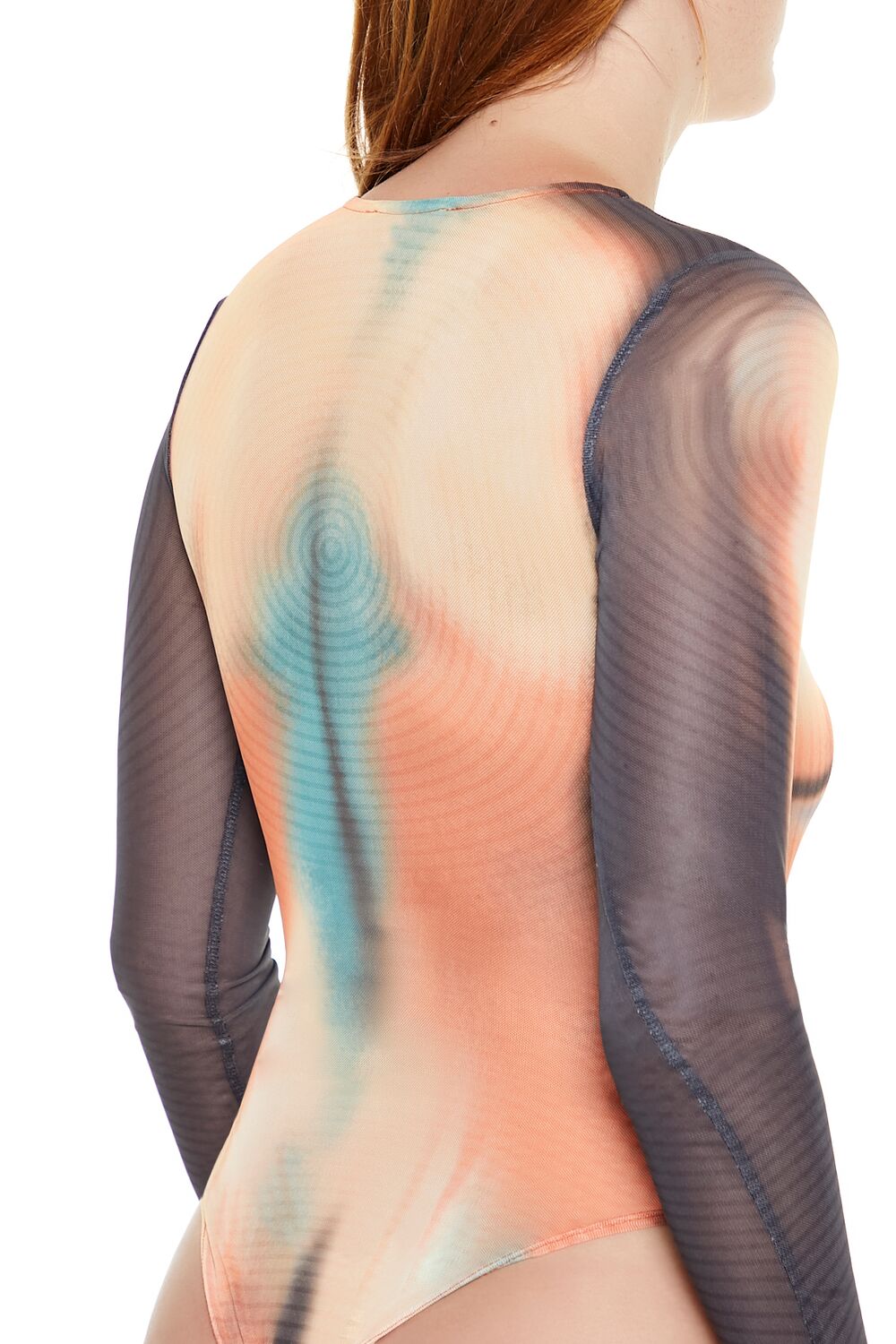 Abstract Print Mesh Bodysuit | Forever 21 Womens