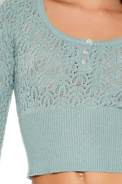 Cropped Pointelle Sweater | Forever 21 Womens