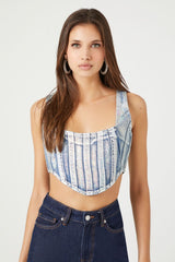 Denim Curved-Hem Crop Top | Forever 21 Womens
