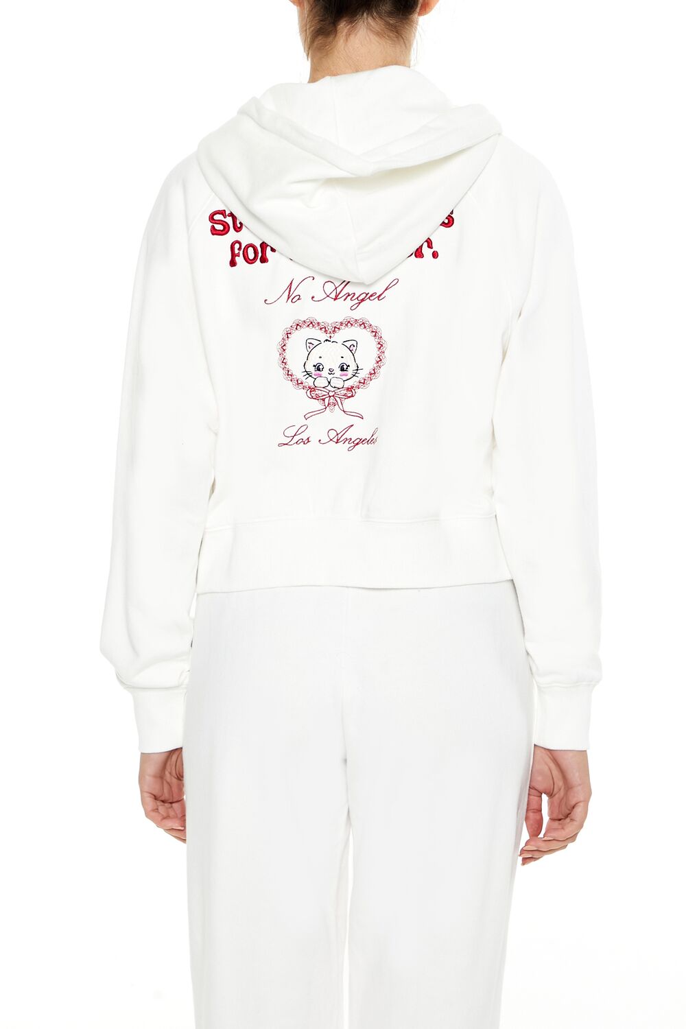Embroidered Devil Heart Zip-Up Hoodie | Forever 21 Womens