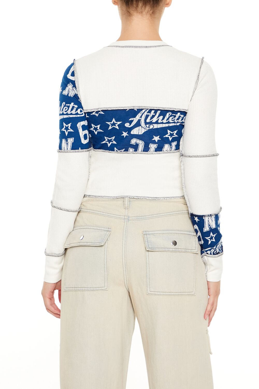 Colorblock Split-Neck Crop Top | Forever 21 Womens