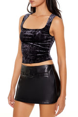 Crushed Velvet Crop Top | Forever 21 Womens