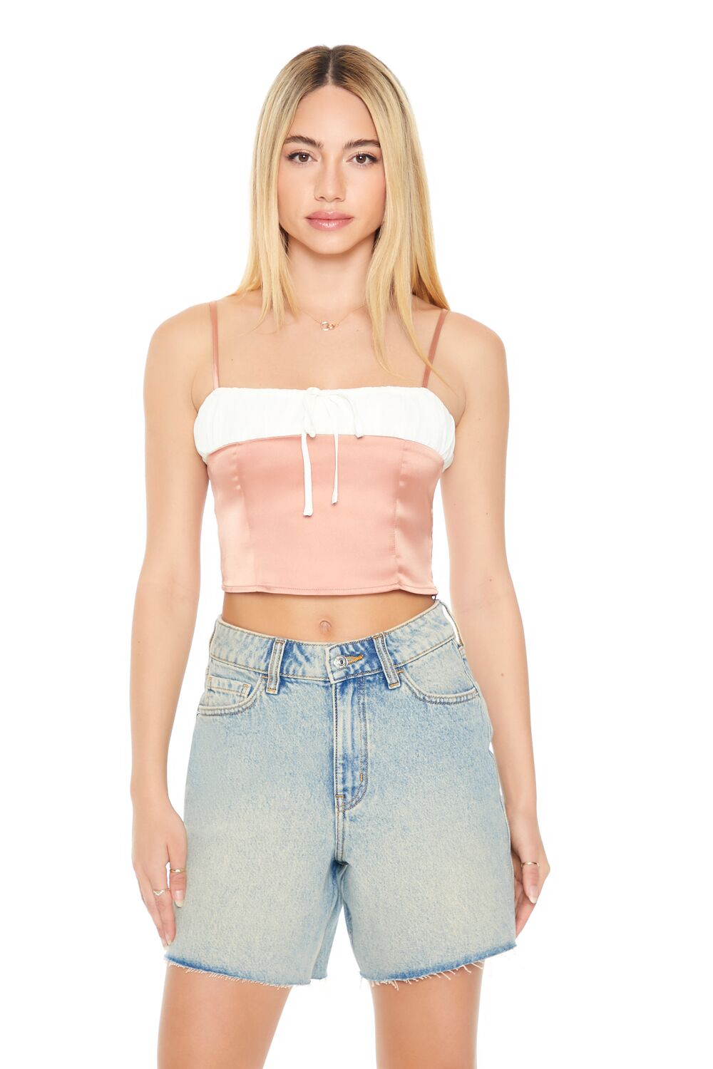 Cropped Satin Colorblock Cami | Forever 21 Womens
