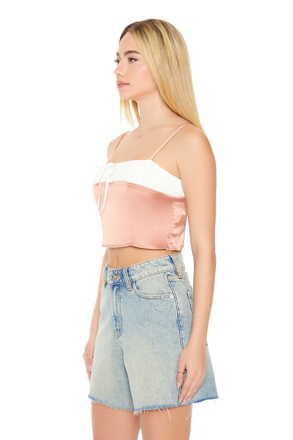 Cropped Satin Colorblock Cami | Forever 21 Womens