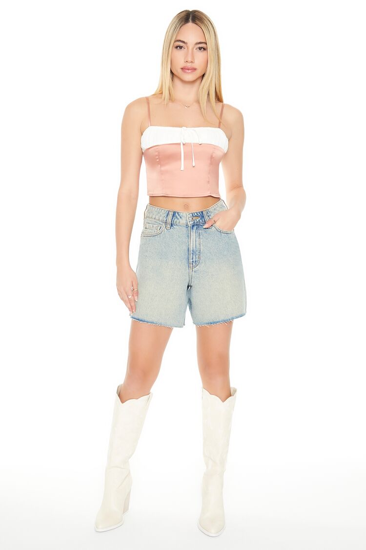 Cropped Satin Colorblock Cami | Forever 21 Womens