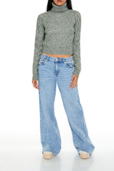 Cropped Cable Knit Turtleneck Sweater | Forever 21 Womens