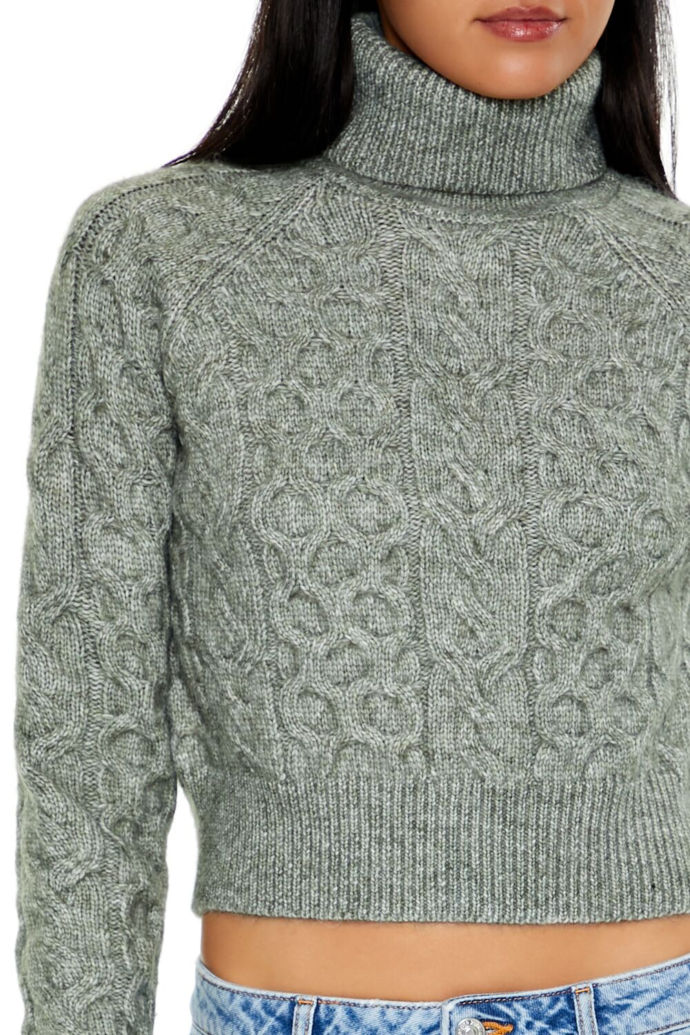 Cropped Cable Knit Turtleneck Sweater | Forever 21 Womens