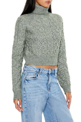 Cropped Cable Knit Turtleneck Sweater | Forever 21 Womens