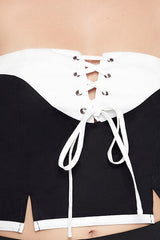 Colorblock Lace-Up Tube Crop Top | Forever 21 Womens