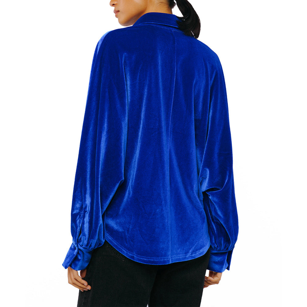 Amira Oversized Button Down Velvet Top | Forever 21 Womens