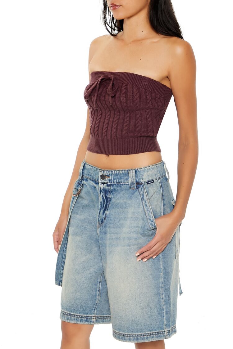 Cable Knit Cropped Tube Top | Forever 21 Womens