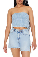 Cropped Chambray Tube Top | Forever 21 Womens