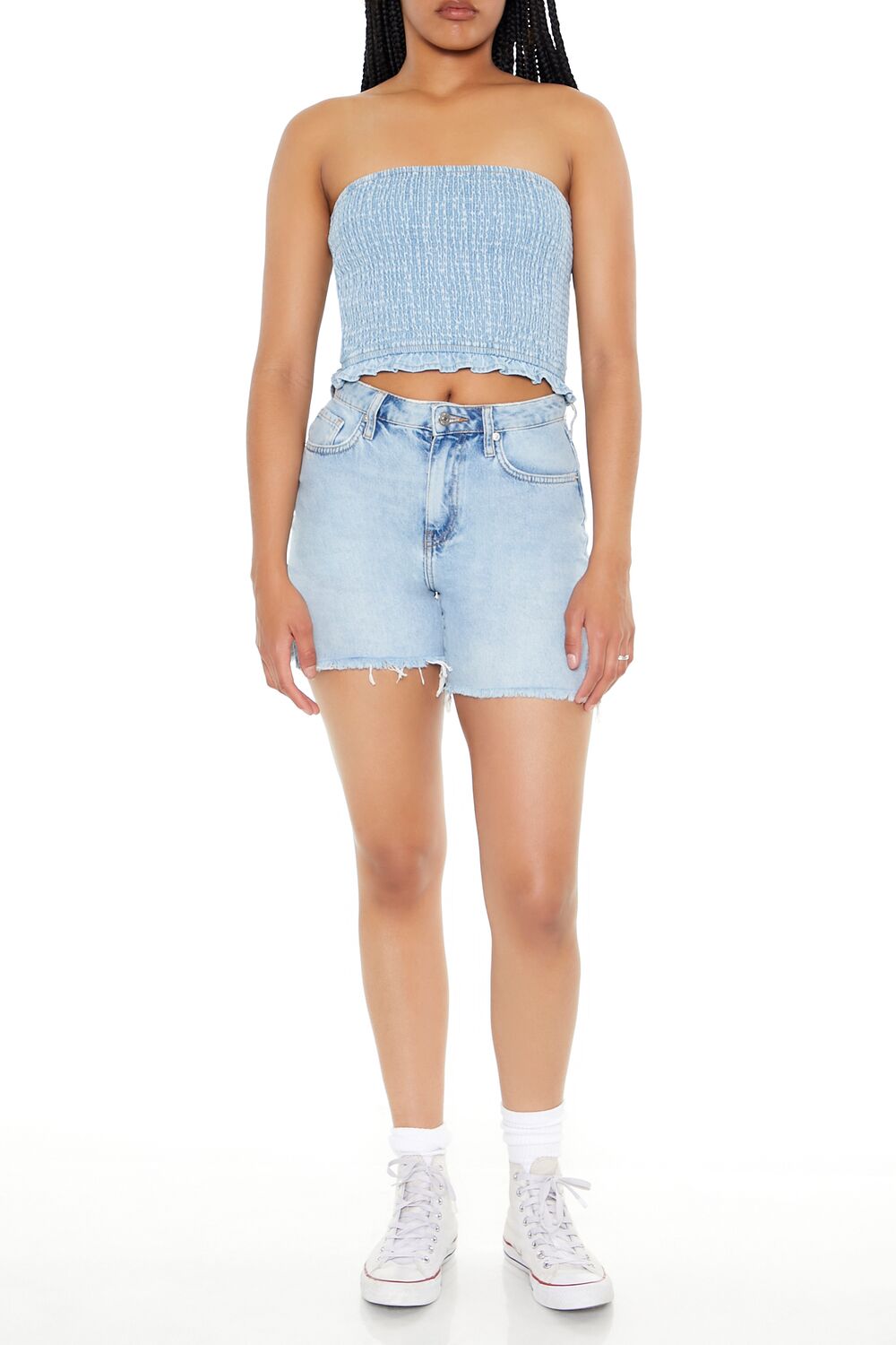 Cropped Chambray Tube Top | Forever 21 Womens