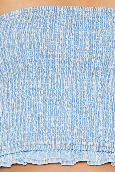 Cropped Chambray Tube Top | Forever 21 Womens