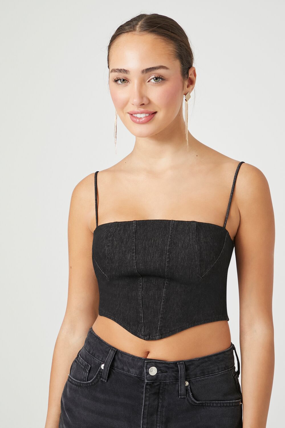 Denim Cropped Cami | Forever 21 Womens